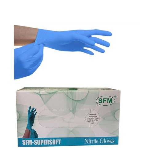 Перчатки нитриловые нестерильные SFM Hospital Products SUPERSOFT M голубые 100 пар в Аптека от склада