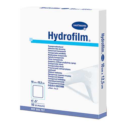 Самофиксирующаяся повязка HARTMANN Hydrofilm 10 см х 12,5 см прозрачная 10 шт. в Аптека от склада