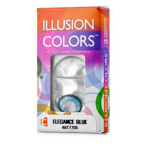 Контактные линзы ILLUSION colors Elegance 2 линзы 0.0D blue синий в Аптека от склада